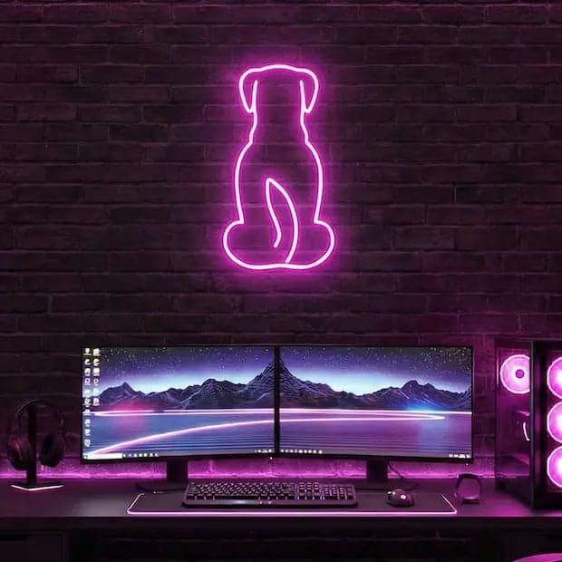 Dog LED Neon Sign vista 1