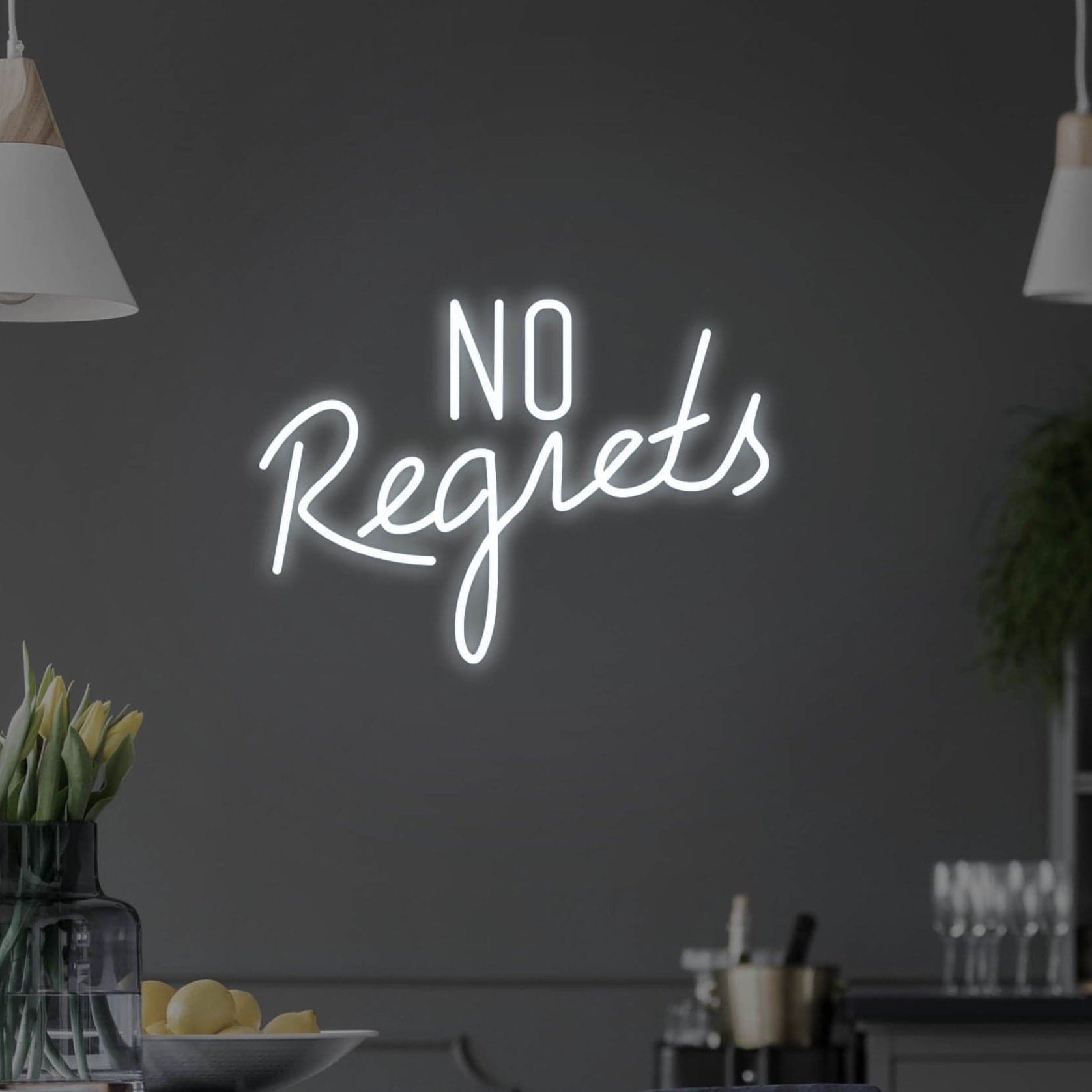 No Regrets LED Neon Sign vista 1